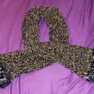 2/$10 women's winter scarf gold and brown